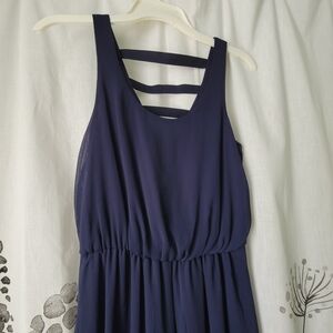 Navy Sleeveless Dress with Strappy Back